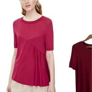COS Asymmetrical Knit Viscose Berry Top Medium